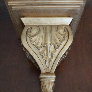 Gold wall shelf/sconce 10" tall, 8" wide